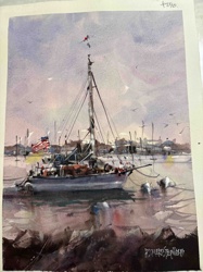Harbor Scene with Boat, by Richard Stephens
