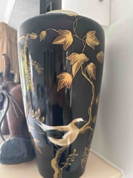 Black and Gold Decorative Vase