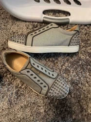 Christian Louboutin Roller-Boat Spiked Glitter Sneakers