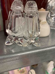 Clear Cut Glass Salt and Pepper Shaker Set