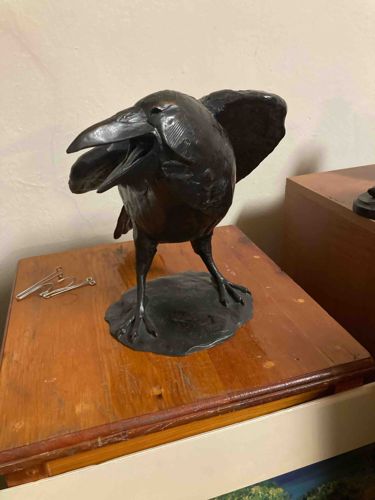 Bronze Raven Sculpture