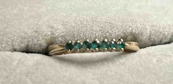 14K Yellow Gold Emerald Half-Eternity Band Ring