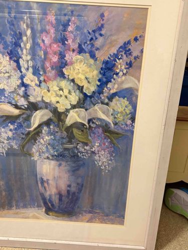 Floral Still Life in Vase (Framed Artwork)