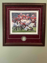 Framed 'Rocky Stop' Alabama Crimson Tide Football Print with Commemorative Medallion