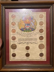 Framed Canadian Penny Collection Display