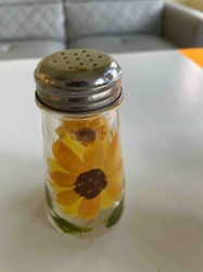 Sunflower Decorated Glass Salt Shaker