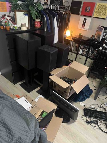 Vintage Paradigm Speaker Collection with Yamaha and Technics Audio Components