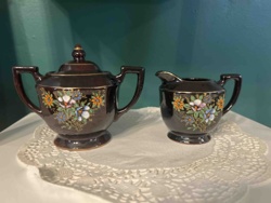 Vintage Floral Sugar and Creamer Set