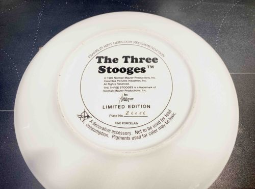 The Three Stooges Franklin Mint Limited Edition Collector Plate