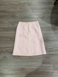Chanel Pink Tweed Pencil Skirt