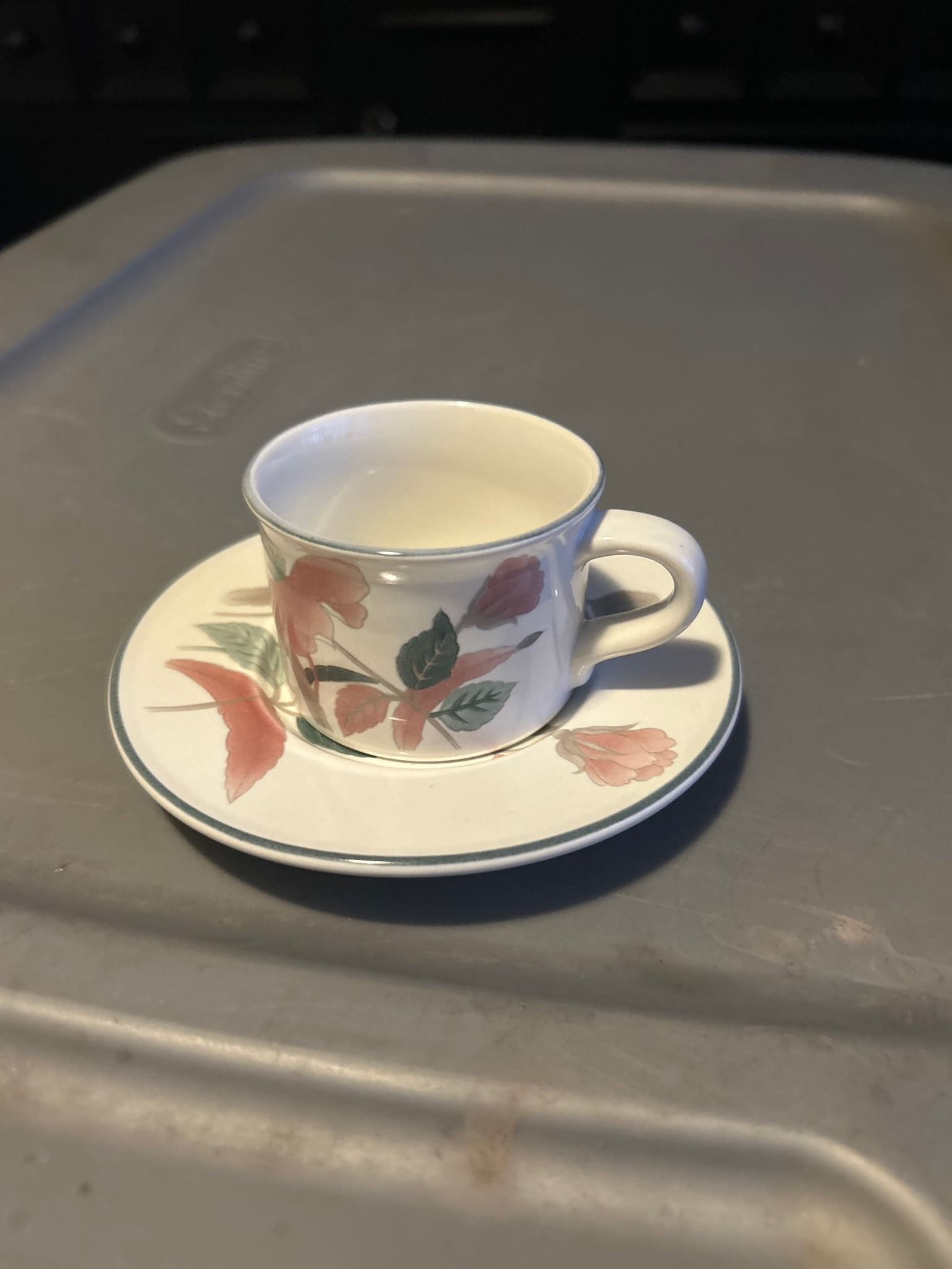 Vintage Pfaltzgraff Tea Rose Espresso Cup and Saucer