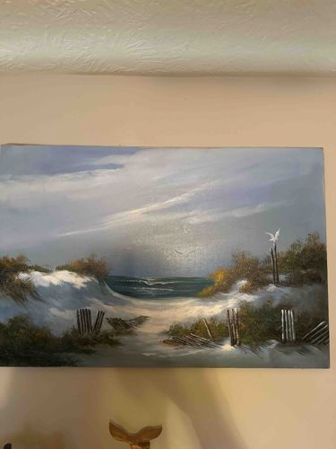 Coastal Landscape Oil Painting with Dunes and Ocean