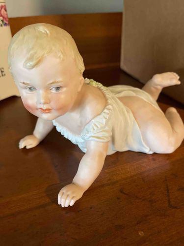 Porcelain or Bisque Crawling Baby Doll/Figurine