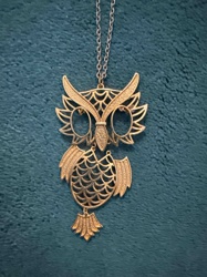 Filigree Owl Pendant Necklace