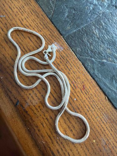 Milor Italian Sterling Silver Round Snake Chain Necklace