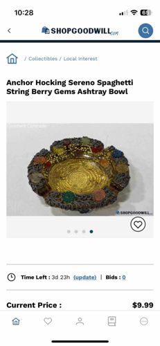Anchor Hocking Sereno Spaghetti String Berry Gems Ashtray Bowl
