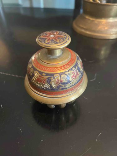 Indian Enamel Decorated Elephant Claw Bell