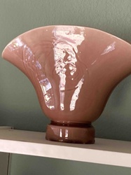 Pink Iridescent Flared Glass Bowl or Vase