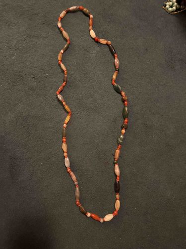 Multi-Colored Stone and Seed Bead Necklace