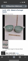 Set of Two Made in Portugal Ceramic Bowls