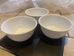 Set of Three White Ceramic Bowls