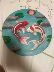 Acrylic Painting of Koi Fish