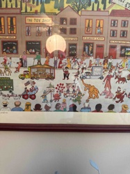 Folk Art Style Framed Parade/Street Scene Print by Borden