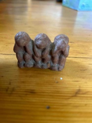 Three Wise Monkeys Clay Figurine