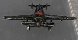 Vintage Black Airplane Brooch