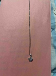 Silver-Toned Necklace with Quatrefoil-Inspired Cubic Zirconia Pendant