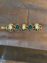 Vintage Asian Figural Panel Bracelet