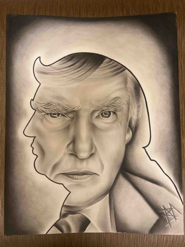 Donald Trump Dual-Image Portrait Drawing