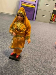 Indian Folk Art Doll (Possibly Punjabi Bhangra Dancer or Bride Doll)