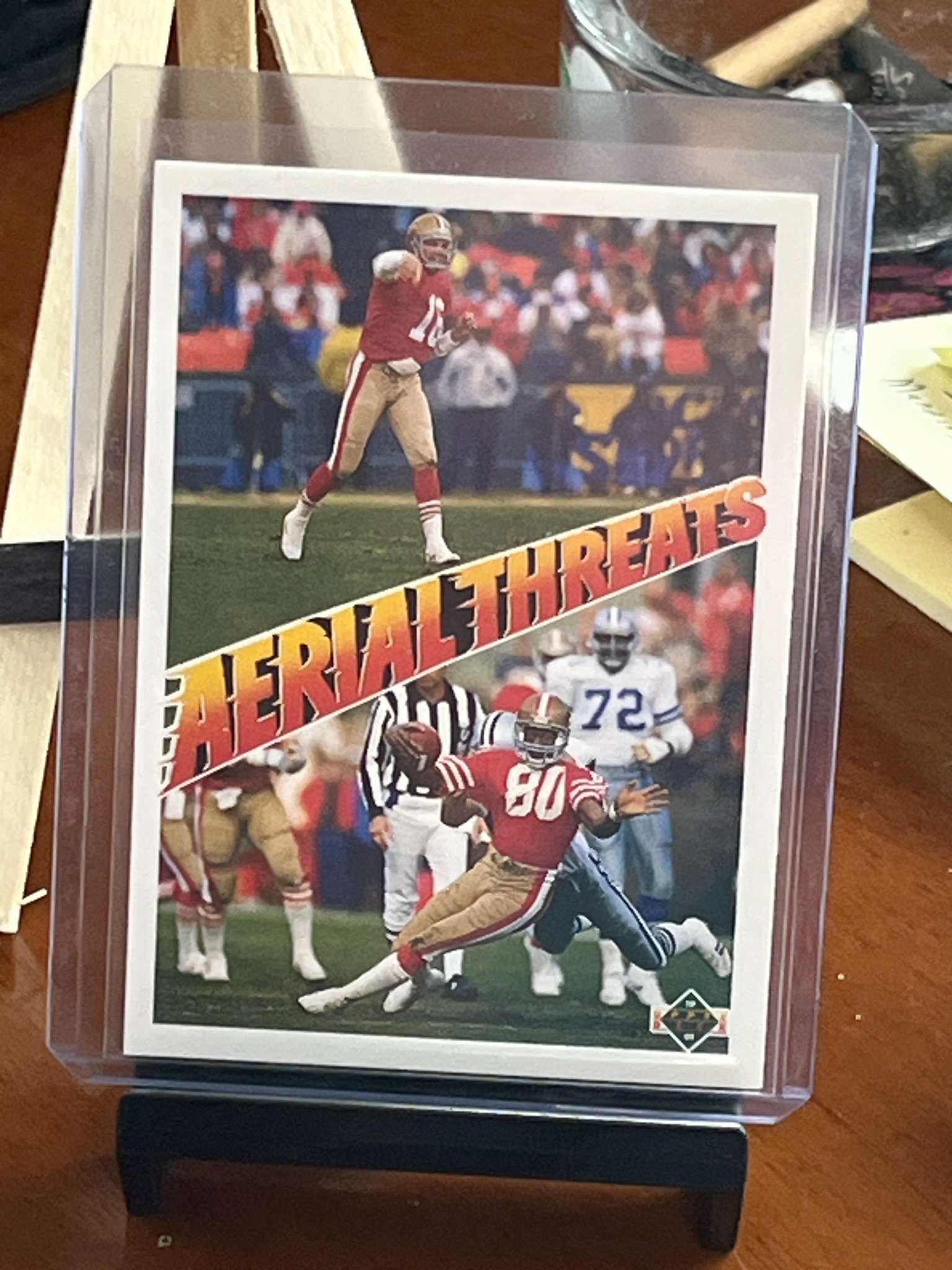 1991 Upper Deck 'Aerial Threats' Joe Montana and Jerry Rice #469 Trading Card