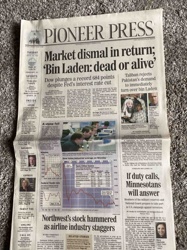 Pioneer Press Newspaper Front Page (Post-9/11)