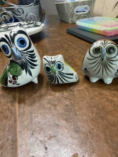 Mexican Pottery Owl Family by El Palouma