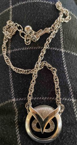 Trifari "Crown" Owl Pendant Necklace