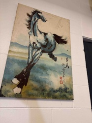 East Asian Style Horse Painting on Board