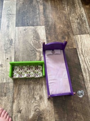 Dollhouse Miniature Bed and Sofa Set