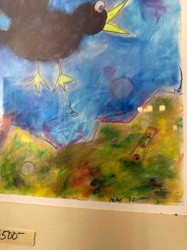 Mixed Media Painting: The Crying Bird