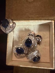 Sapphire and Diamond Jewelry Set