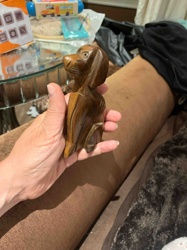 Carved Wooden Dog Figurine
