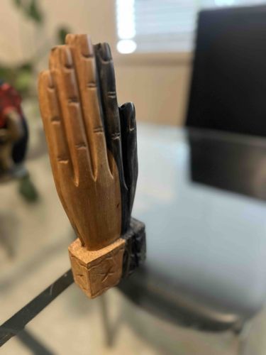 Two-Tone Wooden Praying Hands Sculpture