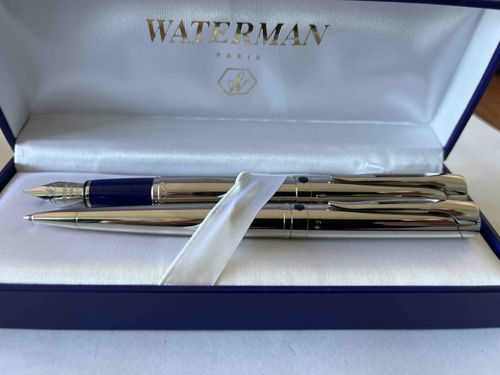 Waterman Hemisphere Chrome Pen Set (Fountain and Ballpoint)