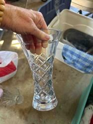 Crystal Diamond Cut Flare Vase