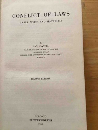 Conflict of Laws: Cases, Notes and Materials (Second Edition)