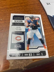 2021 Panini Contenders Football Justin Fields 'Season Ticket' Rookie Card