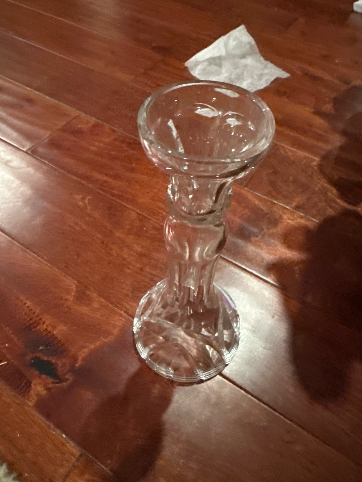 Submitted photo of Pressed glass candlestick holder