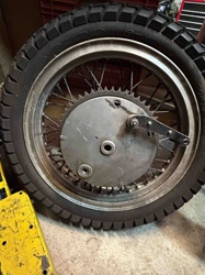 Vintage Motorcycle Rear Wheel Assembly