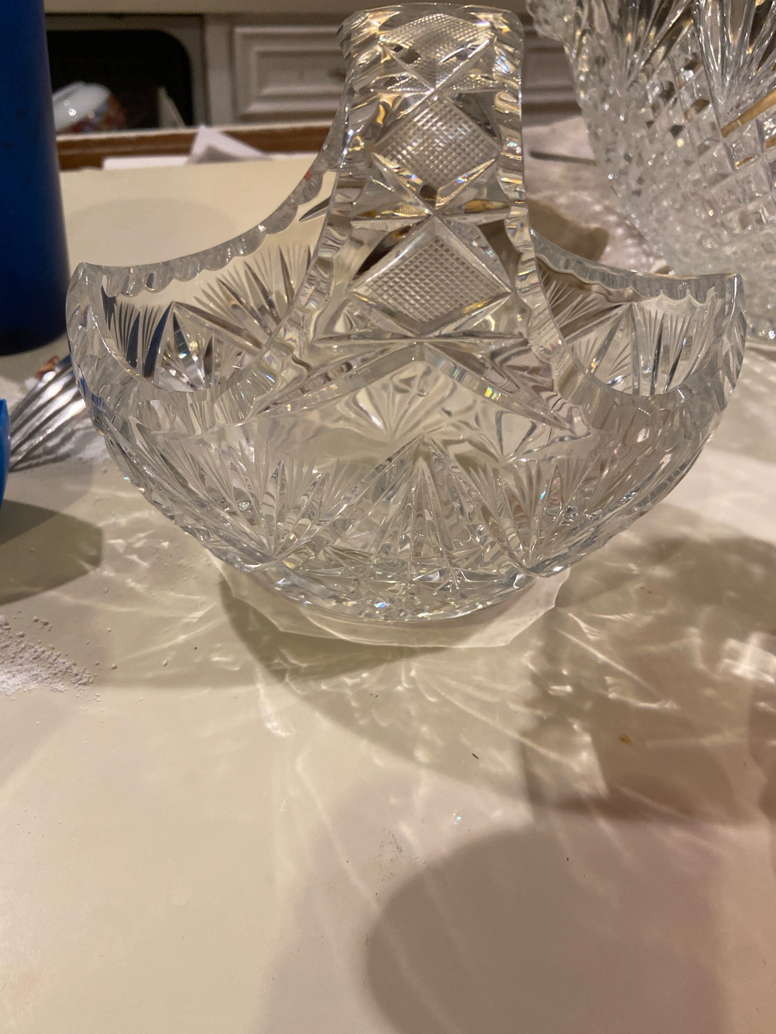 Submitted photo of Cut crystal handled basket